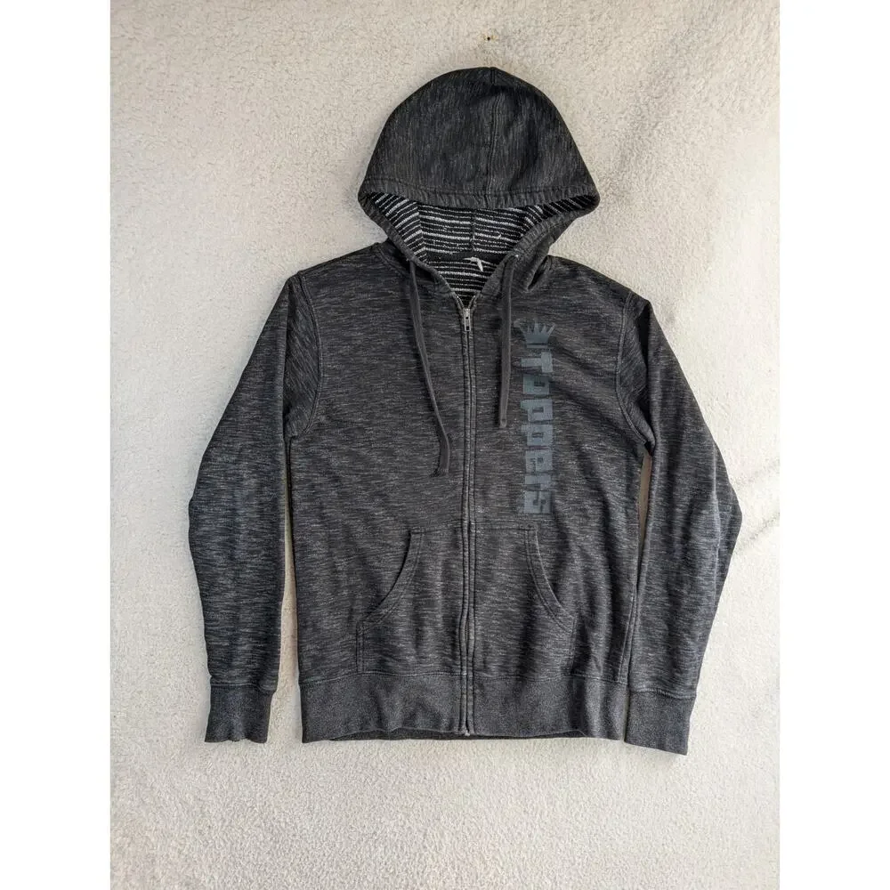 Toppers Pizza Hoodie Sweatshirt Mens Small Full Zip Cotton Employee Uniform